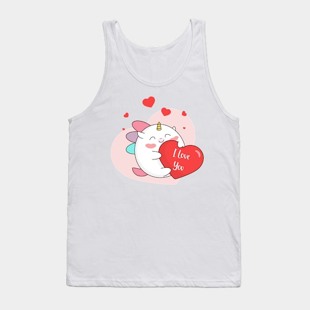 Cute lovely unicorn Tank Top by Saya Raven